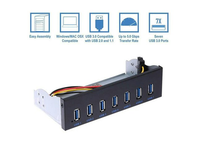 7-Port USB 3.0 5.25-Inch Front Panel Hub: $100.07 7-Port USB 3.0 5.25-Inch Front Panel Hub: $100.07
