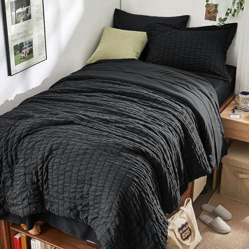 Hymokege Twin XL Seersucker 5-Piece Comforter Set: $29.98 Hymokege Twin XL Seersucker 5-Piece Comforter Set: $29.98
