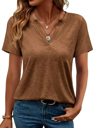 Ticticmimi Women's V-Neck Short Sleeve Casual Top: $12.74 Ticticmimi Women's V-Neck Short Sleeve Casual Top: $12.74