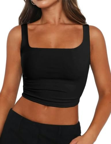 Zeagoo Women's Square Neck Sleeveless Crop Tank Top: $8.99 Zeagoo Women's Square Neck Sleeveless Crop Tank Top: $8.99