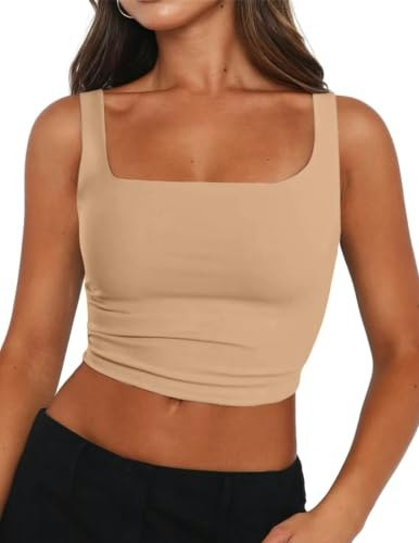 Zeagoo Women's Sleeveless Square Neck Crop Tank Top: $9.98 Zeagoo Women's Sleeveless Square Neck Crop Tank Top: $9.98