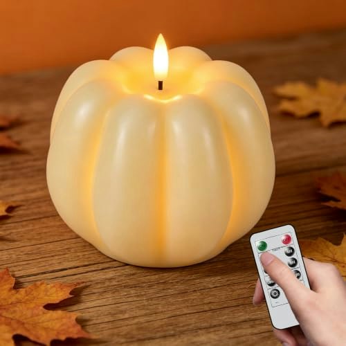 Wondise Pumpkin Wax Candles with Remote Timer: $9.99 Wondise Pumpkin Wax Candles with Remote Timer: $9.99