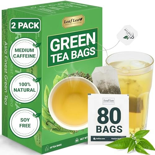 LeafLea Green Tea Bags 80-Count: $21.24