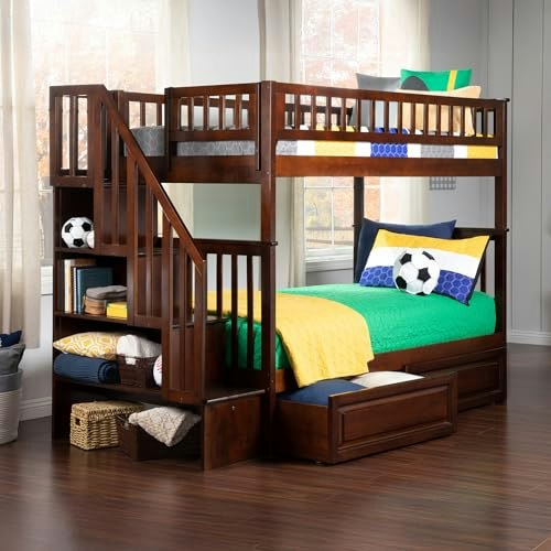 AFI Woodland Twin Over Twin Staircase Bunk Bed: $1,058.88