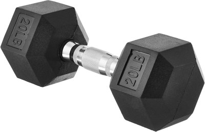 Amazon Basics Rubber Hex 20-lb. Dumbbell for $22 + free shipping w/ Prime
