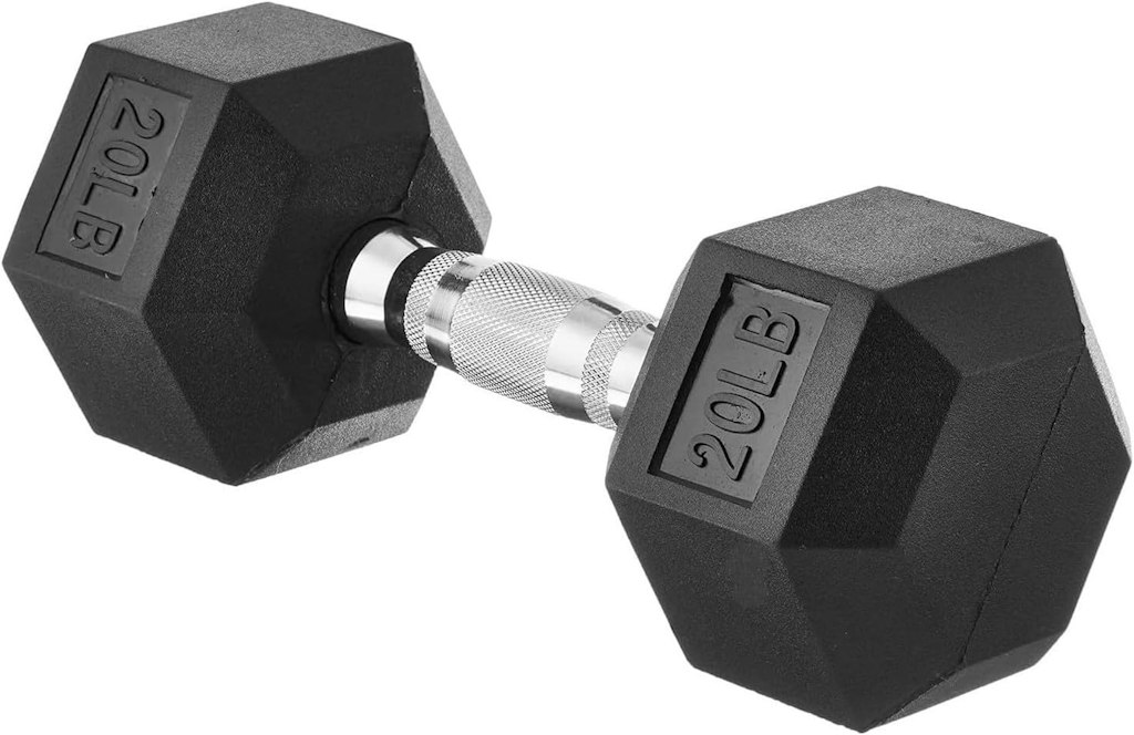 Amazon Basics Rubber Hex 20-lb. Dumbbell: $22