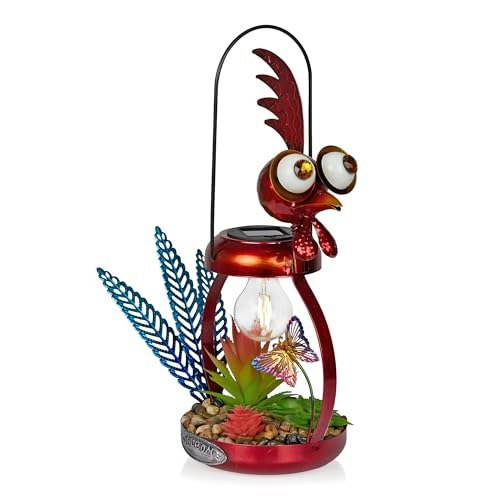 Alpine Corporation 16-inch Solar-Powered Metal Rooster Garden Light: $29.71