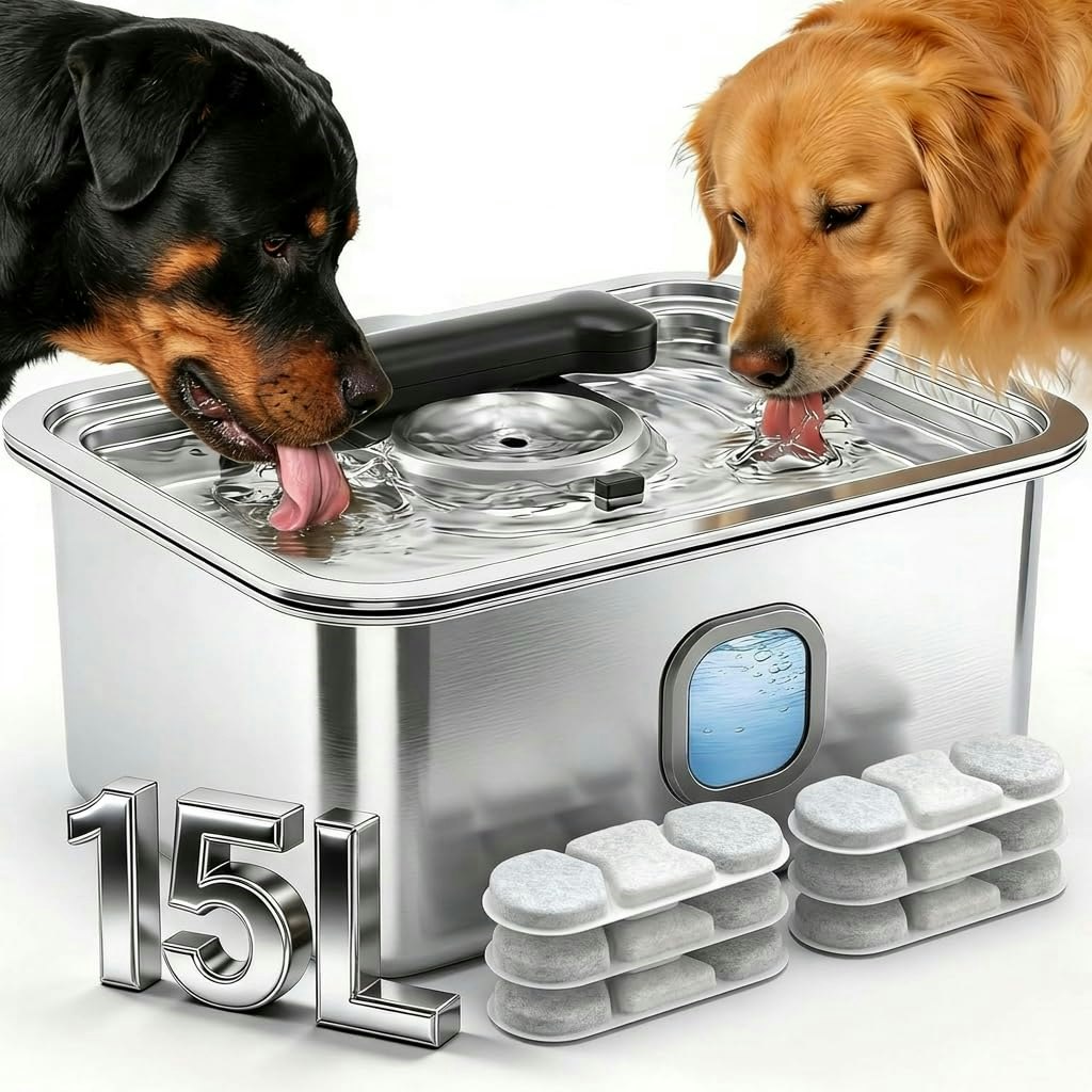 Teynouk 15L Stainless Steel Automatic Dog Water Fountain: $54