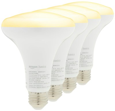 Amazon Basics Smart BR30 LED Light Bulbs 4-Pack for $18 + free shipping w/ Prime