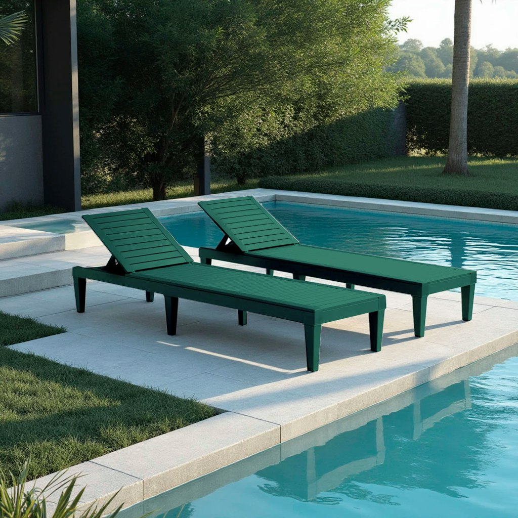 Nestl Outdoor Polyresin Chaise Lounge Chair Set: $126