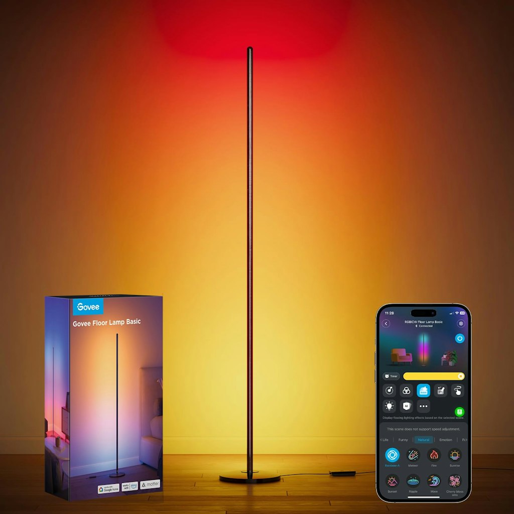 Govee RGBIC Floor Lamp Basic 53.7" LED Corner Lamp: $70
