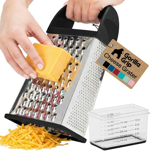 Gorilla Grip 4-Sided Stainless Steel Cheese Grater for $13 + free shipping w/ Prime