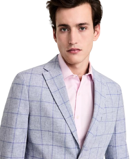 Tommy Hilfiger Men's Modern-Fit Linen-Blend Windowpane Sport Coat: $50