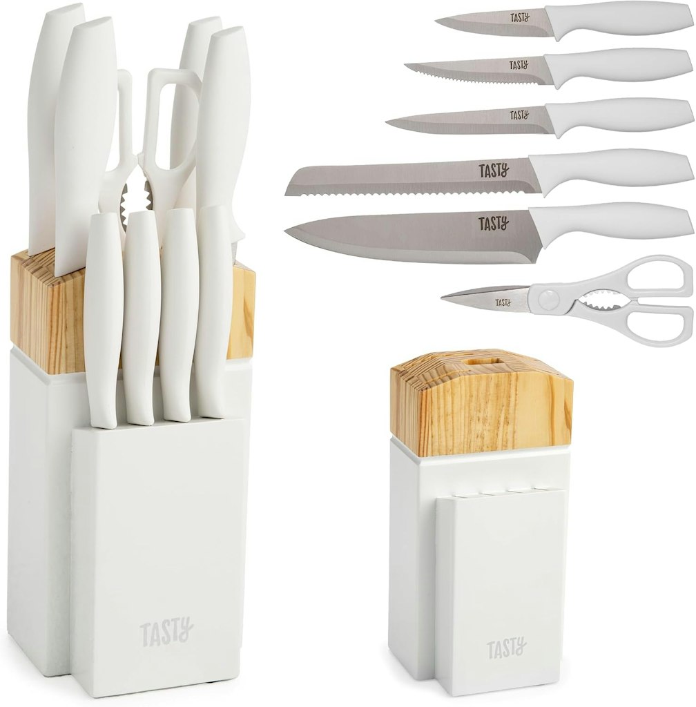 Tasty 10-Piece Kitchen Knife Set w/ Block: $15