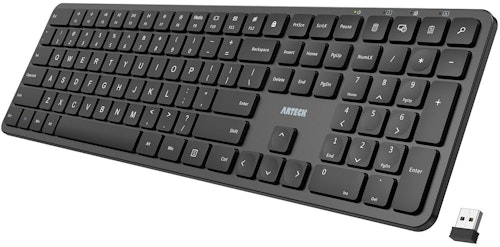 Arteck Full Size 2.4G Wireless Keyboard for $13 + free shipping w/ Prime
