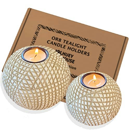 Huey House Luca Beige Orb Tea Light Candle Holder 2-Pack: $33.99 Huey House Luca Beige Orb Tea Light Candle Holder 2-Pack: $33.99