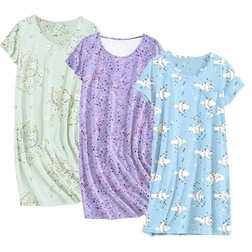 Ekouaer Cotton Sleepshirt 3-Pack: $29.99 Ekouaer Cotton Sleepshirt 3-Pack: $29.99