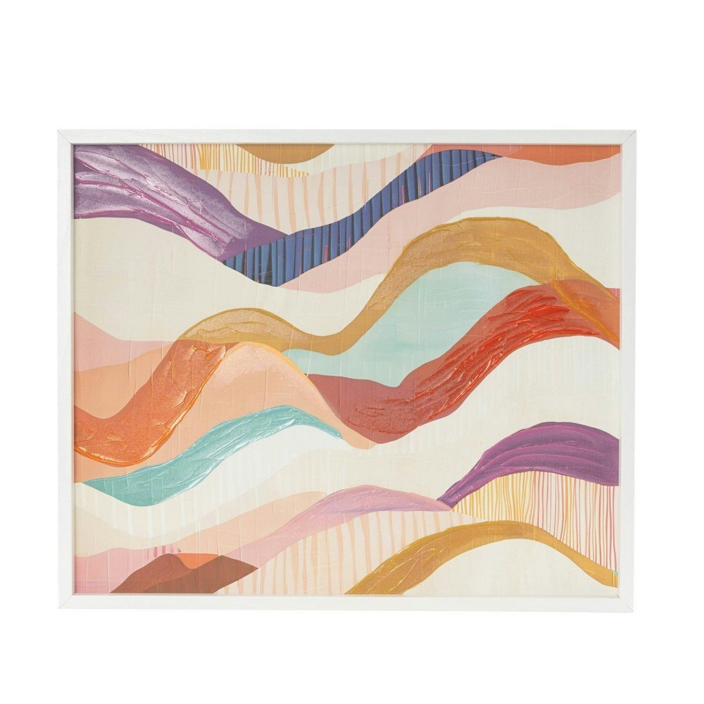 Olivia & May 24x20-Inch Abstract Wavy Framed Wall Art: $61.99