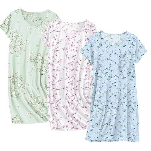 Ekouaer Cotton Sleepshirt 3-Pack: $29.99 Ekouaer Cotton Sleepshirt 3-Pack: $29.99