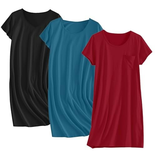 Ekouaer Cotton Sleepshirt 3-Pack: $29.99 Ekouaer Cotton Sleepshirt 3-Pack: $29.99