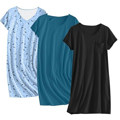Ekouaer Cotton Sleepshirt 3-Pack: $27.54 Ekouaer Cotton Sleepshirt 3-Pack: $27.54