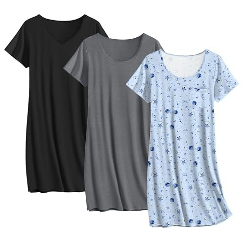 Ekouaer Cotton Sleepshirt 3-Pack: $27.54 Ekouaer Cotton Sleepshirt 3-Pack: $27.54