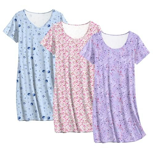 Ekouaer Cotton Sleepshirt 3-Pack: $29.99 Ekouaer Cotton Sleepshirt 3-Pack: $29.99