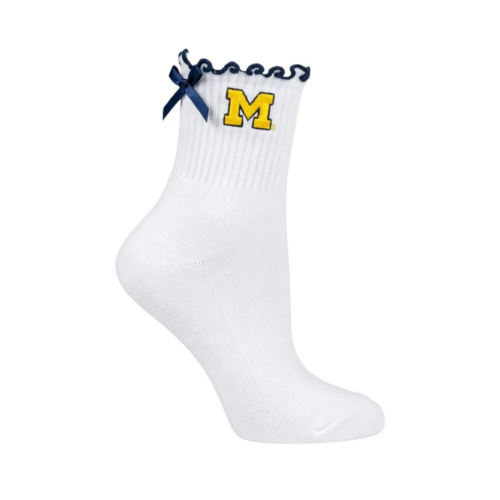 Michigan Wolverines Ruffle Bow Socks: $24.99 Michigan Wolverines Ruffle Bow Socks: $24.99