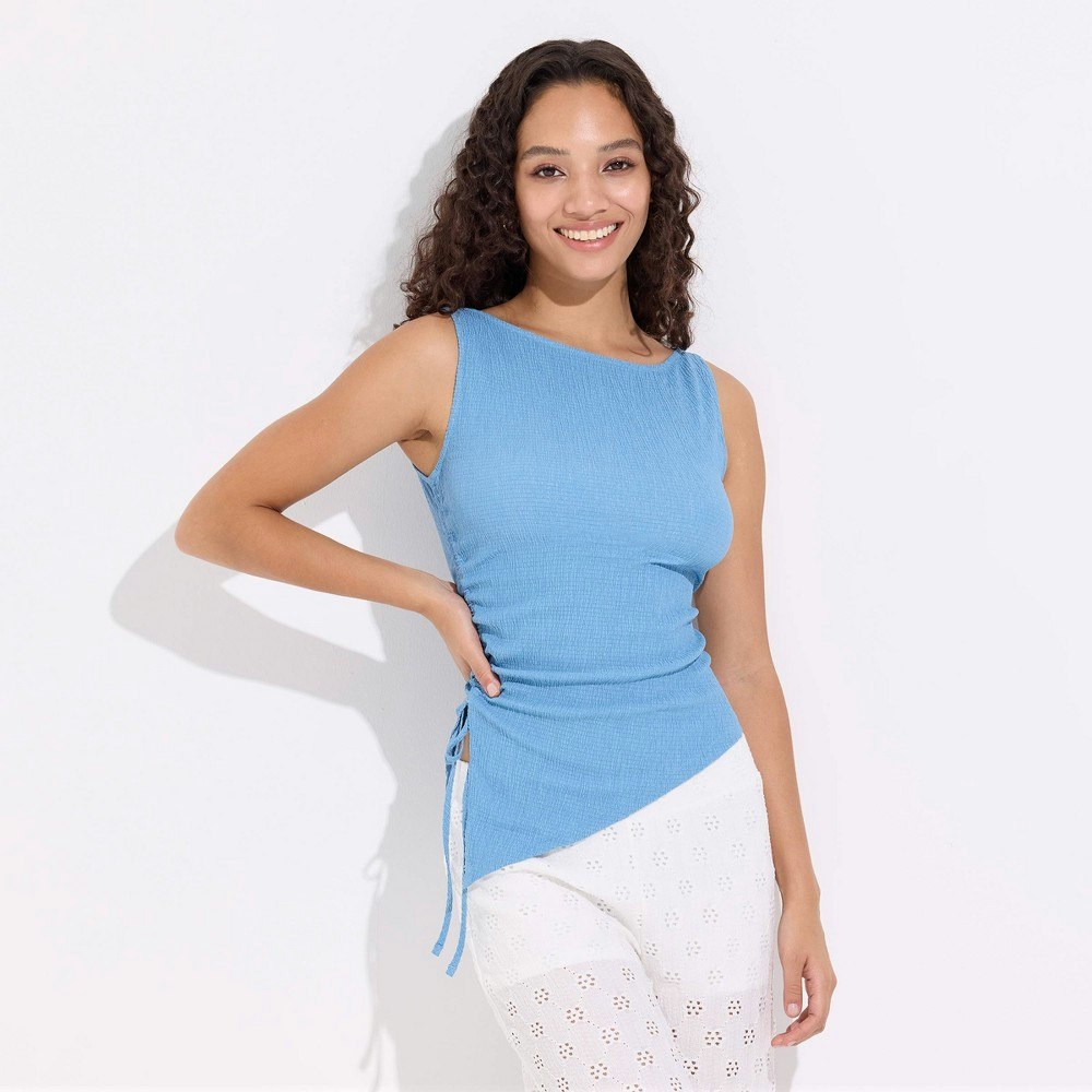 Wild Fable Women's Boat Neck Crinkle Woven Asymmetric Top: $25 Wild Fable Women's Boat Neck Crinkle Woven Asymmetric Top: $25