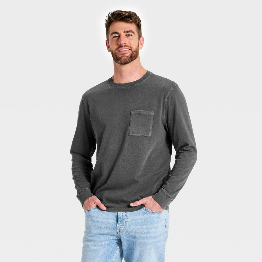 Goodfellow & Co Men's Vintage Relaxed Fit Long Sleeve Pocket T-Shirt: $20