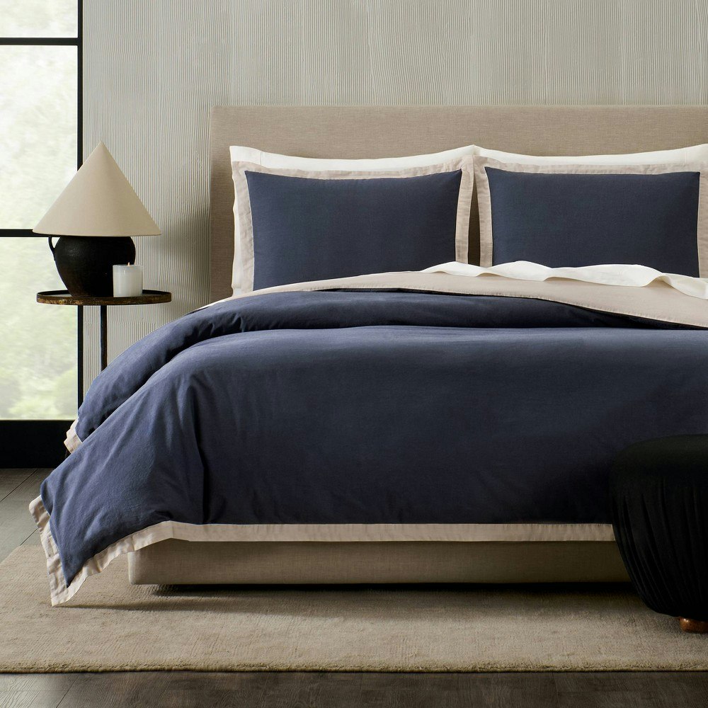 Jeremiah Brent Home Full/Queen Contrast Border Cotton Slub Duvet Set 3-Piece: $86.90 Jeremiah Brent Home Full/Queen Contrast Border Cotton Slub Duvet Set 3-Piece: $86.90
