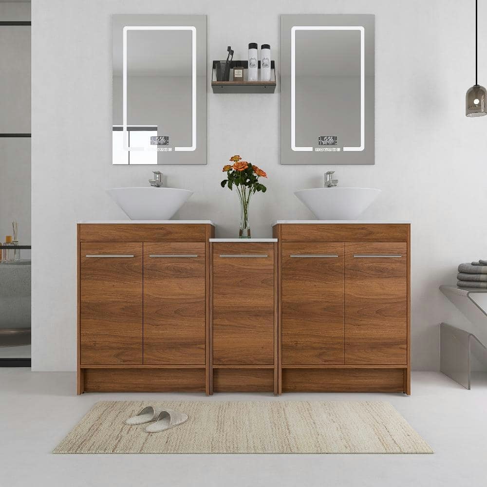 60-Inch Double Freestanding Brown Ebony Bath Vanity with Ceramic Top: $1,532.18 60-Inch Double Freestanding Brown Ebony Bath Vanity with Ceramic Top: $1,532.18