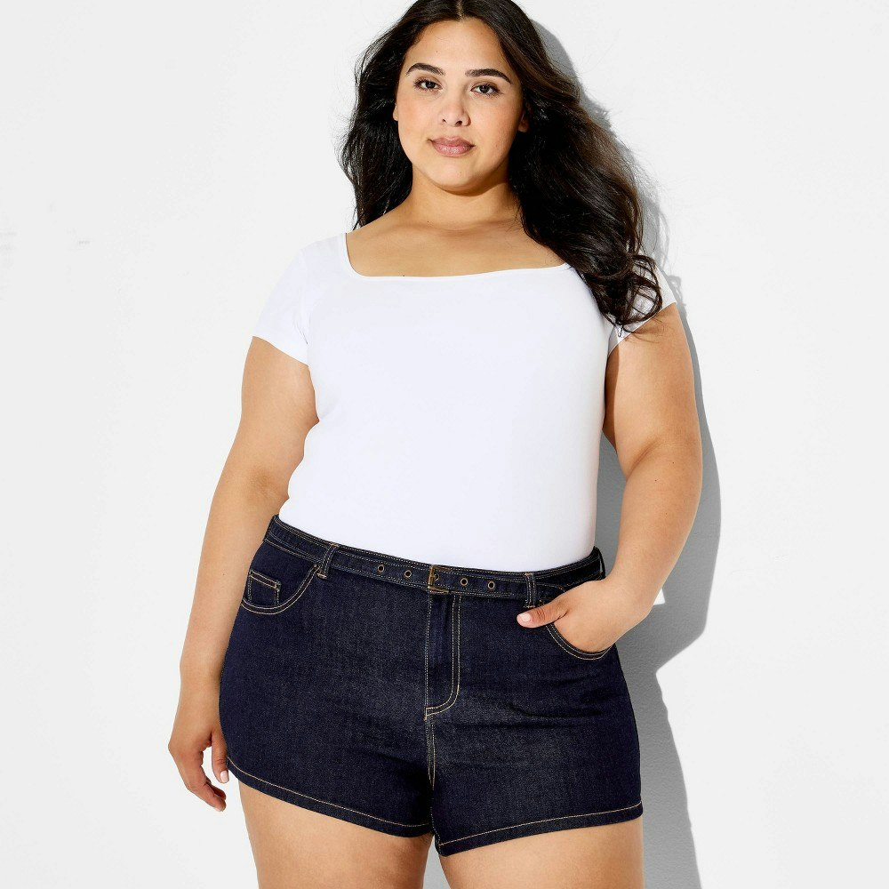 Wild Fable Women's Belted Denim Micro Mini Shorts: $20 Wild Fable Women's Belted Denim Micro Mini Shorts: $20