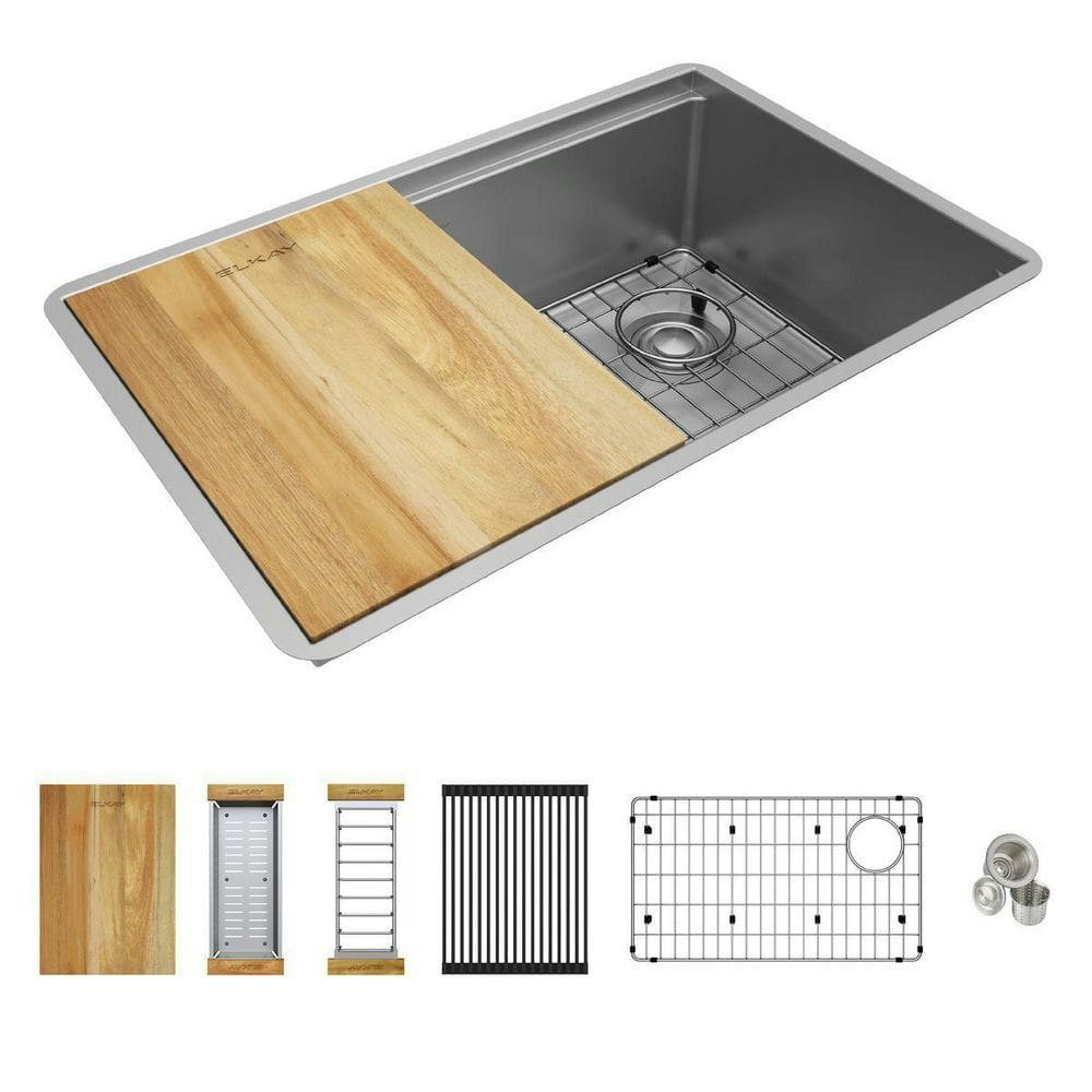 Crosstown 28.5-inch Undermount Single Bowl 16-Gauge Stainless Steel Kitchen Sink: $956.99 Crosstown 28.5-inch Undermount Single Bowl 16-Gauge Stainless Steel Kitchen Sink: $956.99