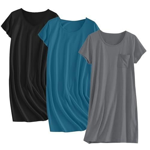 Ekouaer Cotton Sleepshirt 3-Pack: $29.99 Ekouaer Cotton Sleepshirt 3-Pack: $29.99