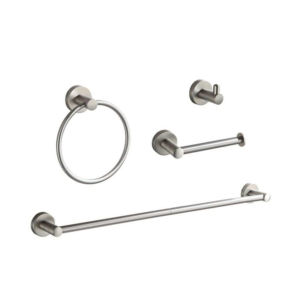 Brushed Nickel Bathroom Hardware 4-Piece Set: $95.81 Brushed Nickel Bathroom Hardware 4-Piece Set: $95.81