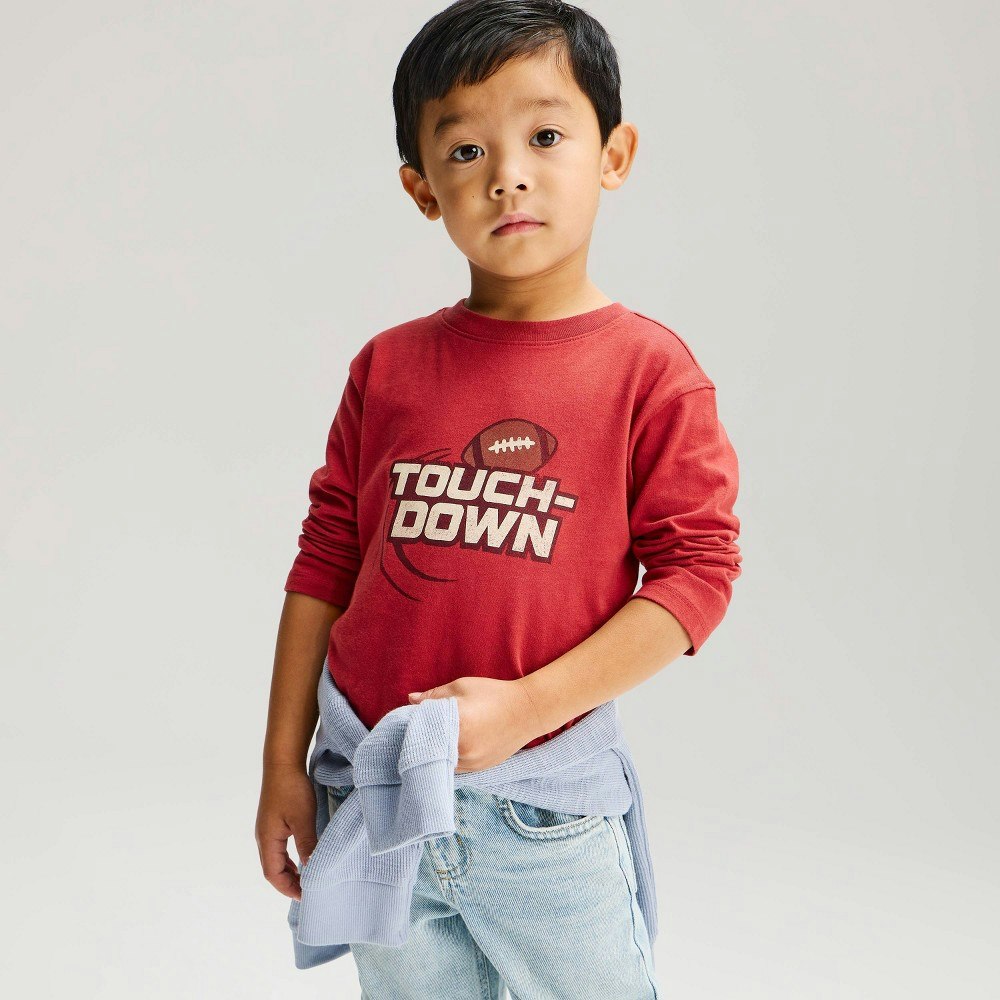 Cat & Jack Toddler Boys' Long Sleeve Touchdown Graphic T-Shirt 4T: $6 Cat & Jack Toddler Boys' Long Sleeve Touchdown Graphic T-Shirt 4T: $6