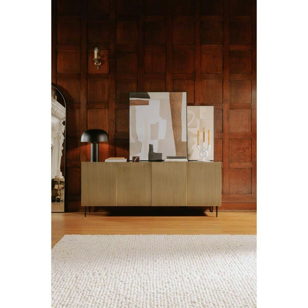 Echo 72-Inch Mango Wood and Antique Brass Sideboard: $2,699 Echo 72-Inch Mango Wood and Antique Brass Sideboard: $2,699