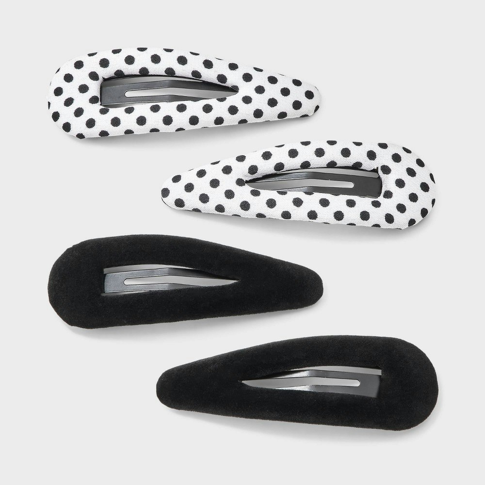 Wild Fable Polka Dot and Solid Snap Hair Clip 4-Pack: $8
