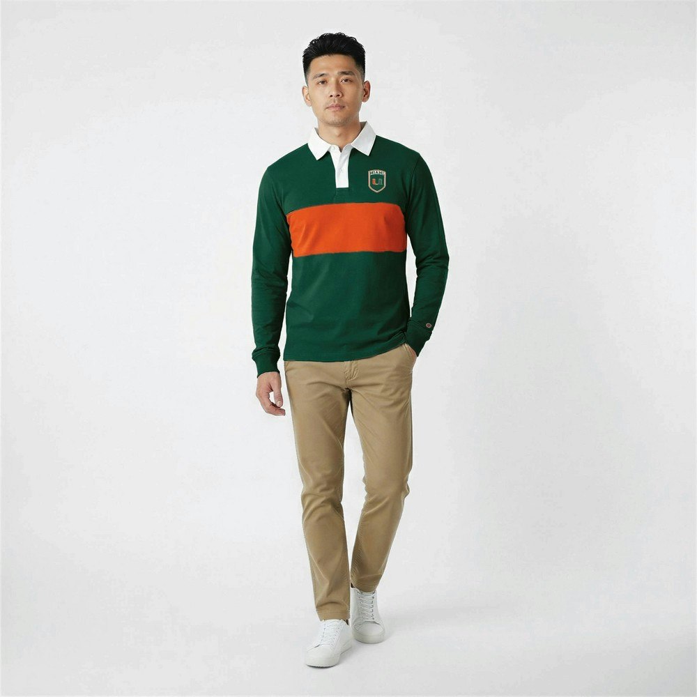 Miami Hurricanes Champion Men's Long Sleeve Polo Shirt: $59.99