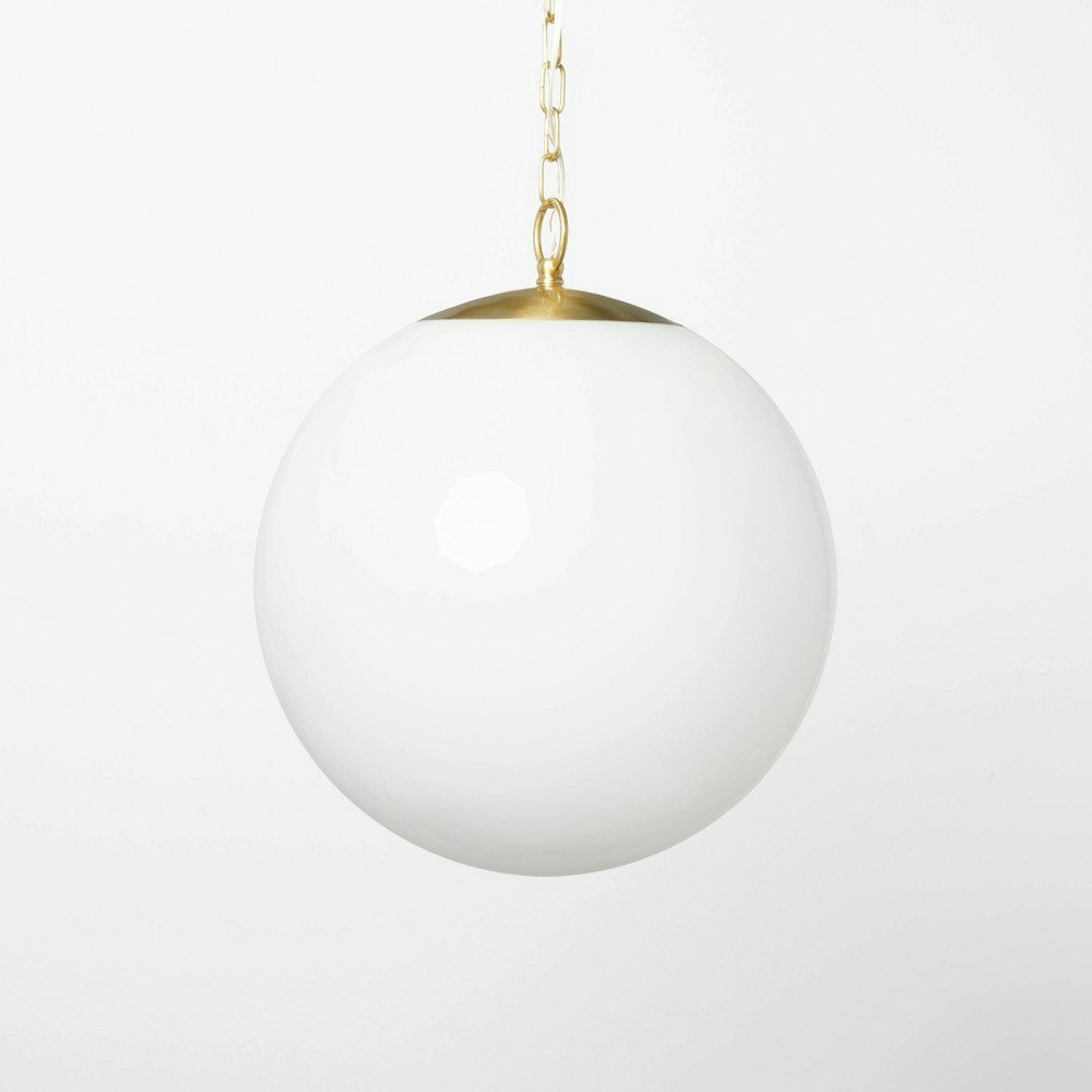 Threshold Designed with Studio McGee Milk Glass Brass Pendant Light: $105 Threshold Designed with Studio McGee Milk Glass Brass Pendant Light: $105