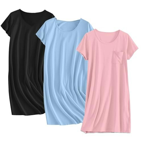 Ekouaer Cotton Sleepshirt 3-Pack: $27.54 Ekouaer Cotton Sleepshirt 3-Pack: $27.54