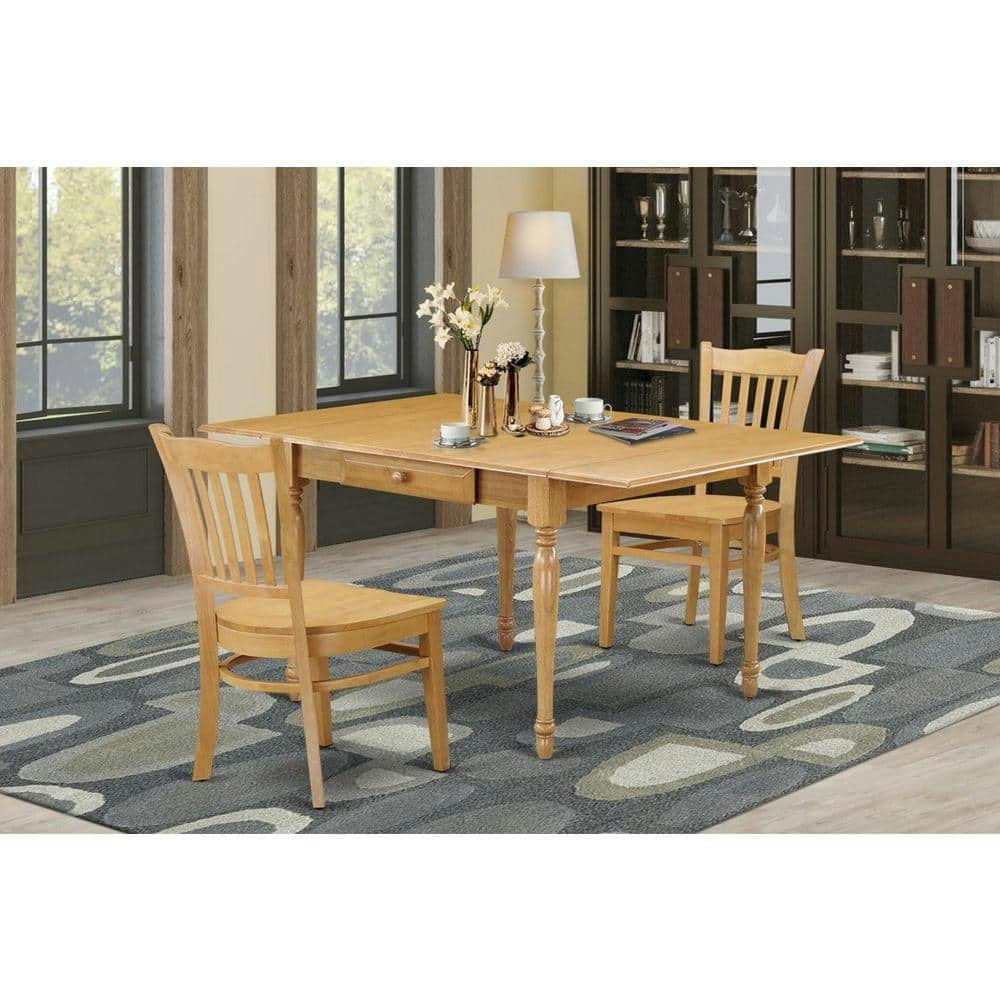 3-Piece Oak Finish Drop-Leaf Dining Table Set: $414.17 3-Piece Oak Finish Drop-Leaf Dining Table Set: $414.17