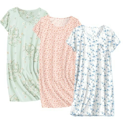 Ekouaer Cotton Sleepshirt 3-Pack: $29.98