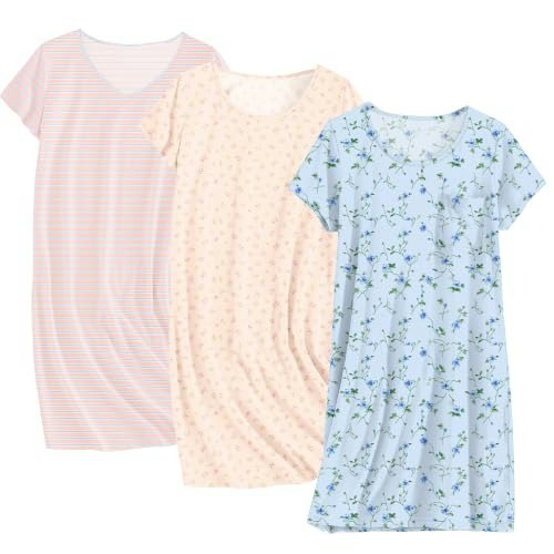 Ekouaer Cotton Sleepshirt 3-Pack: $29.99 Ekouaer Cotton Sleepshirt 3-Pack: $29.99