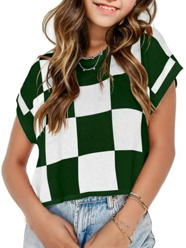 Girls Colorblock Cap Sleeve Crop Sweater Top: $19.97 Girls Colorblock Cap Sleeve Crop Sweater Top: $19.97