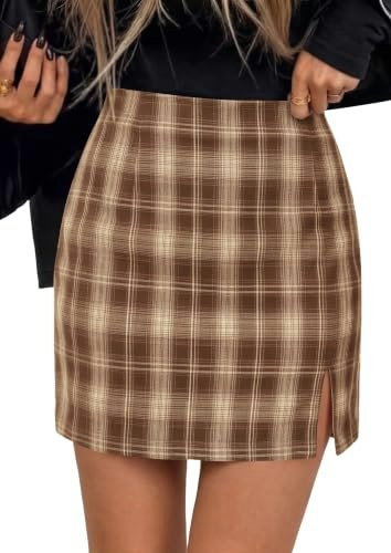 Prettygarden Women's Plaid Mini Pencil Skirt: $17.59 Prettygarden Women's Plaid Mini Pencil Skirt: $17.59