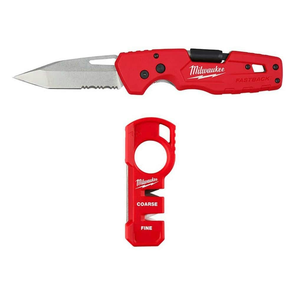 Fastback 5-in-1 Folding Knife and Jobsite Sharpener 2-Piece Set: $39.97
