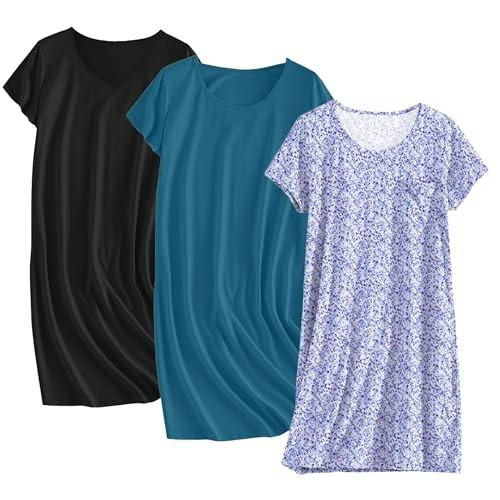 Ekouaer Cotton Sleepshirt 3-Pack: $27.54 Ekouaer Cotton Sleepshirt 3-Pack: $27.54