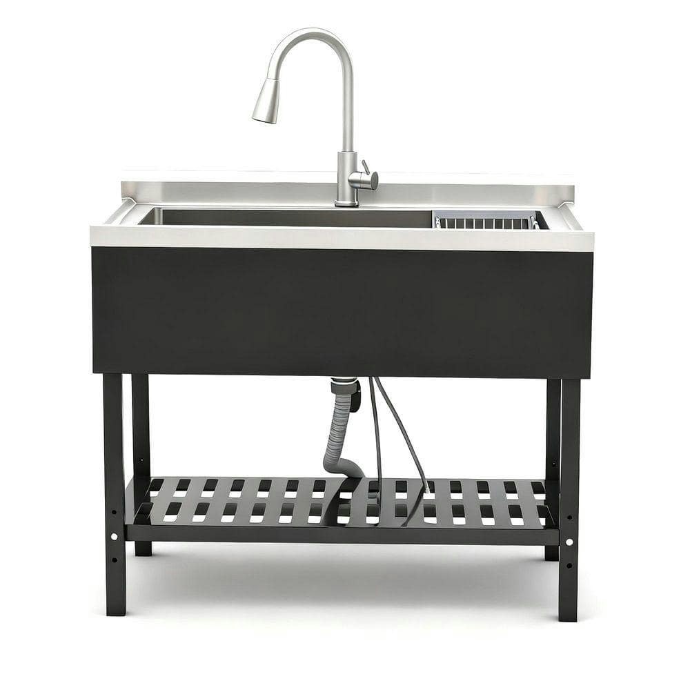 24x40-Inch Freestanding Stainless Steel Utility Sink with Faucet: $362.90 24x40-Inch Freestanding Stainless Steel Utility Sink with Faucet: $362.90